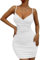 BKEPDY Femme Robe de soiré Sexy Profonde Col en V Wrap Mini Robes sans Manches Spaghetti Bretelles Bodycon Slim Courte Moulante Dresses Clubbing Nuit Cocktail Robe Bal de Promo
