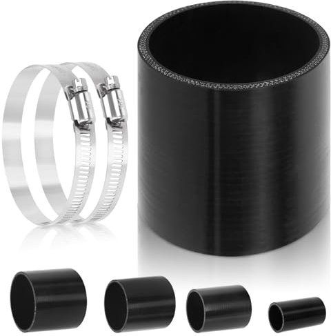 Glarks - Acoplador recto de silicona de 3 pulgadas (76 mm) de longitud de 4 capas reforzadas de alto rendimiento con 2 abrazaderas de acero inoxidable de 72 a 95 mm para turbo, intercooler y admisión
