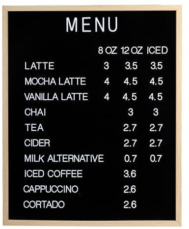 C Crystal Lemon Letterboard 60x75 cm mit 966 Buchstaben – Große Filz Stecktafel Schwarz – Tafel mit Buchstaben für Nachrichten, Büro, Café Menü & Deko