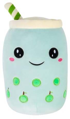VFM - Boba Tea Soft Toy White Bubble Tea Plush Pillow, Cute Soft Stuffed Toy Plush Toy Cute Stuffed Plushie, Gifts for Birthday, Valentine's Day Christmas- 1 X Apple 30cm