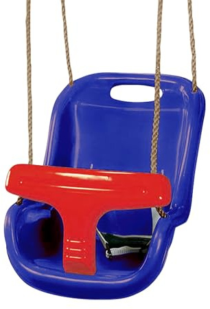 Outdoor Baby Swing Seat Attachment for Garden with Safety Strap and Adjustable Ropes - High Backed Toddler Swing Seat Attachment - Garden Climbing Frame Accessories