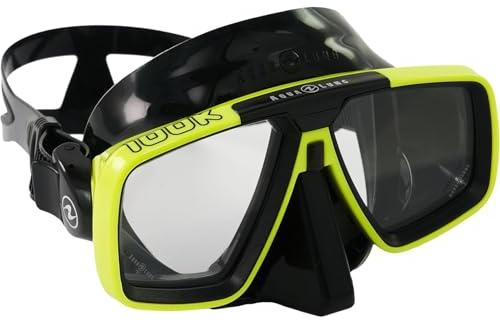 AQUALUNG Look - taucherbrille Erwachsene mit Doppelglas aus gehärtetem Glas, Vielseitiges Design für alle Gesichter, 360°-Zifferblattschnallen, Verbesserte Wasserdichtigkeit, perfekt für das Tauchen.