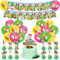 Pferde Geburtstagsdeko, Luftballons Grün Geburtstagsdeko Tortendeko Geburtstag, 32pcs Tortendeko Pferd, Mädchen Gegen Jungs-1 Happy Birthday Banner, 13 Cake Figuren Decoration, 18 Latexballon