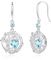 FANCIME Lebensbaum Aquamarin Ohrringe für Damen 925 Sterling Silber Baum des Lebens Ohrstecker Hängende Schmuck Geschenke für Damen Frauen Mädchen