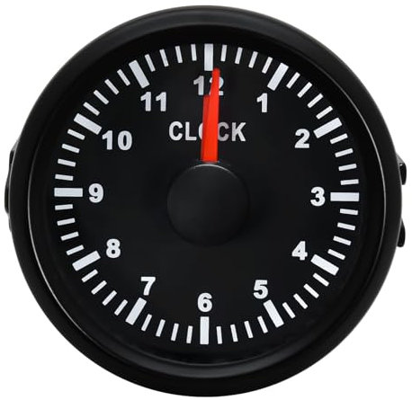 52 mm Taktanzeige mit roter Hintergrundbeleuchtung, 0-12 Stunden Stundenzähler, für Auto, Boot, Yacht, 9-32 V