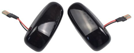 Teweakt 1 Paar Seitenmarkierungsblinker for Mercedes Benz W210 W202 CLK W208 SLK R170 W638 Blinker(Smoked Black)