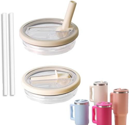 JJKTO 2 Piezas 40oz Prueba De Derrames Y A Prueba De Polvo Cubiertas De Vaso Tapa De Repuesto para Stanley， Prueba De Derrames, Resistentes A Salpicaduras,Reutilizable para Vaso Stanley Cup