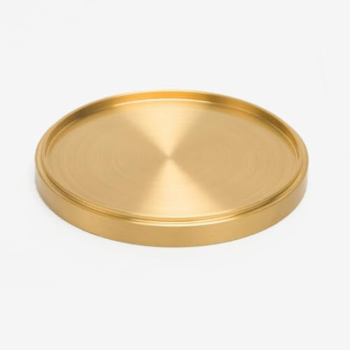 ZAAWUUT Heavy Messing Untersetzer für Getränke, Solid Kupfer Cup Halter Teetassenmatte, verbessern Sie Ihre Tischbar mit eleganten Gold Dekor Akzenten (2.95)