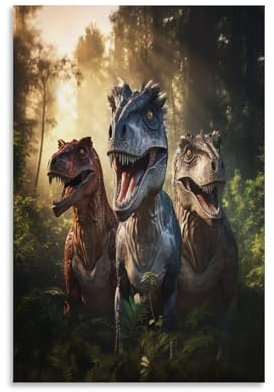 EVMILA Velociraptor Leinwanddruck Kunstdruck, Poster, Für Büro, Schlafzimmer, Cafe, Dekoration Mit 20x30inch(50x75cm)
