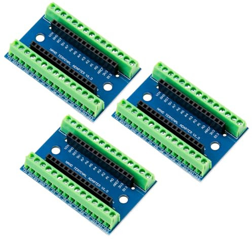 3pcs Nano Erweiterungsplatine Nano IO Shield V1.O Einfaches Erweiterungsboard mit Schraubklemmen kompatibel mit Nano Version 3.0 und älteren Versionen ideal für Prototyping Arduino Nano Projekten