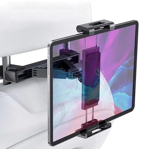 LINKCOOL Universal Car Headrest Tablet & Phone Holder for Backseat - Compatible with iPad Pro 12.9cm, Air, Mini, iPhone, Galaxy Tab, Switch, Kindle