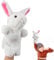 ACTOYS Handpuppe Hase, Handpuppen für Kinder, Osterhase, Handpuppen, Handpuppen für Erwachsene Hände, für Handpuppen für Erwachsene Hände, Puppentheater (Weißes Kaninchen)