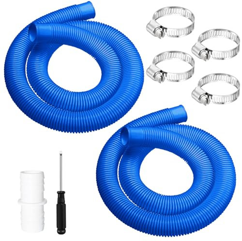 2 Stück Poolschlauch 32mm,150cm Saugschlauch,Schwimmbadschlauch 32 mm,Schlauch für Poolpumpe,Poolpumpe schlauch mit 4 Stück Sicherungsclip Und 1 Stück Schlauchverbinder