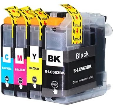 CbErFVK Kompatibel mit LC563XL Tintenpatrone LC563BK LC563C LC563M LC563Y Verwendung mit MFC-J2310 J2510 J3520 J3720 Drucker(1 Set)