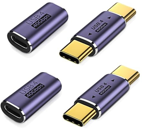 LUIRSAY 4 Stück USB C Buchse Adapter, USB C Stecker Adapter（Stecker auf Stecker） Typ C Buchse Adapter Kupplung Verbinder Unterstützt 8K@60HZ 100W Schnellladung,40 Gbit/s mit MacBook Pro,Tablette