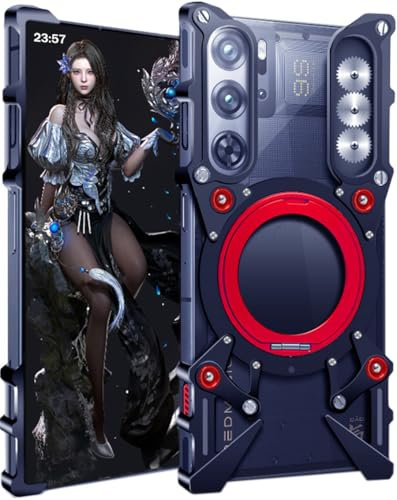SNOWtreeAA Handyhülle für ZTE Nubia REDMAGIC 9 Pro. Machine Monster/Steampunk/Telefonhülle/Telefonkasten RED Magic 9 Pro+ Case/Gaming Handy-Tasche Magnethalterung -Schwarz