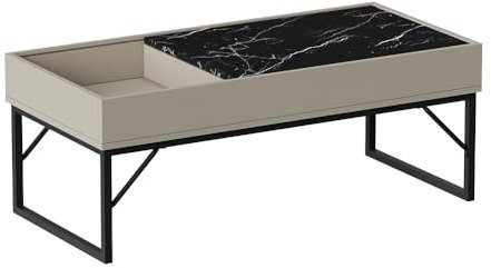 Vicco Couchtisch Lunero, Creme-Weiß, 105 x 50 cm