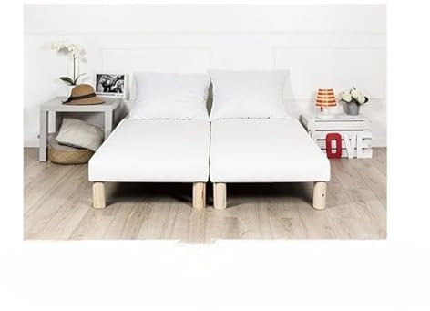 Générique Sommier Peggy Blanc 140x190cm (2x70x190cm) Fabrication Francaise. Pieds Offert