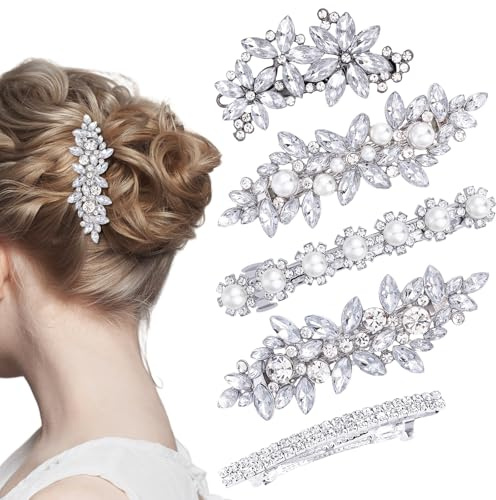 Leikedun 5 Pezzi Fermaglio Capelli Donna per Matrimonio