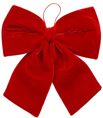 WANYI 2 Stück Weihnachtsschleifen Rote Schleifen Deko Schleife 37 X 37cm Geschenkschleife Groß Weihnachtsbaum Anhänger für Weihnachtsbaum Geschenkboxen Dekoration（Rot）