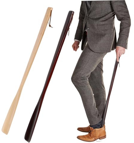 PartyKindom 2pcs Wooden Shoe Horn Lifter Tool Wooden Shoe Horn Lifter Tool for Daily Use