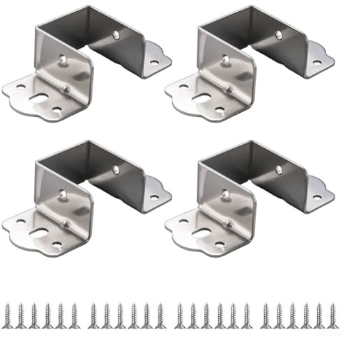 4 x U-förmige Halterungen aus Metall für zuverlässige Konstruktion (silberfarben, 40 mm)