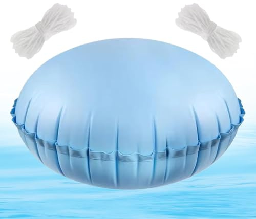 Pool Pillow - PVC 4x4 Ft Inflatable Winter Cover Cushion | Ice Equalizer Pool Pillow With Rope, Freeze Protection, Ground Cover Support | Cold Season Backyard Closing Kit, Spa Use