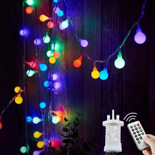 Lezonic Fairy Lights Mains Powered, 20M/65ft 200 LED Fairy Lights Plug in Waterproof, 8 Modes String Lights for Garden, Patio, Bedroom, Party, Festival,Christmas Decorations (Multi-Coloured)