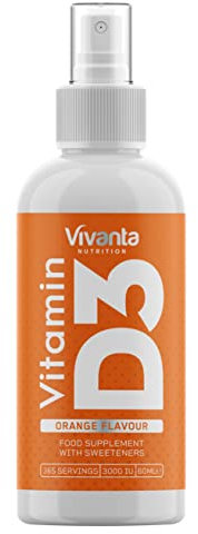 Vitamin D Spray - 60ml (4X Size) - 3000 IU x 365 Servings - Orange Flavour - 1 Year Supply x Vitamin D3 Spray