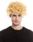WIG ME UP - PW0186-P03 Perücke Herren Damen Karneval kurz kraus gelockt Locken kurzer Afro blond Mopp