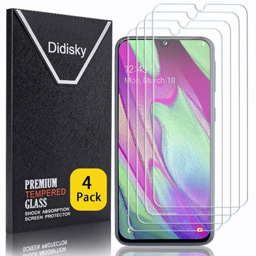 Didisky [4 Stück Schutzfolie Kompatibel mit Samsung Galaxy A40 (2019),9H Hartglas, Keine Blasen, High Definition Schutzfolie, Einfach anzuwenden, Fall-freundlich