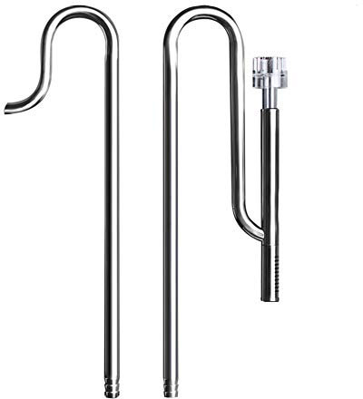 CVERY Oberflächenskimmer, Metall-Lilien-Rohr, Edelstahl, Einlaufabfluss, entfernt Oberflächenablagerungen, Rohre für Aquarium, bepflanztes Aquarium (12 mm)
