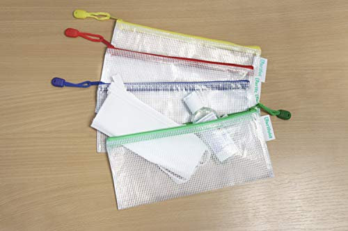 Djois, 509049 - Reißverschluss-Aufbewahrungstaschen, Scheckbuch, Sortiert, 8 Stück, Transparent, Verstärkt, Ultra Langlebig für Büro, Zuhause, Schule, Reisen, Dokumente