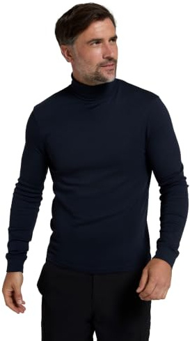Mountain Warehouse Meribel Mens Thermal Baselayer Top | Lightweight & Breathable 100% Combed Cotton Sweater with Roll Neck, Quick Dry, Warm & Cosy, Ideal for Winter Layering & Cold