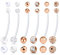 D.Bella Schwangerschaft Bauchnabelpiercing mit Ersatzkugeln 38mm Flexible Bioplast Schwangerschaft Bauchnabel Piercing für Frauen 14G