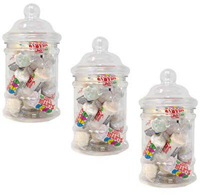 Pick n mix Candy Buffet Party Victorian Style Clear Plastic Sweet Jar Holder 15cm Tall 380ml - Set of 3 Great for all occasions birthday celebration wedding christening
