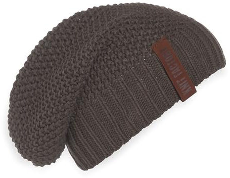 KNIT FACTORY - Coco Mütze - Strickmütze für Damen und Herren - Slouch Beanie - Wintermütze mit Wolle - Hochwertige Qualität - Taupe
