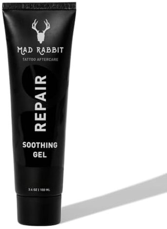 Mad Rabbit Tattoo Aftercare Soothing Gel & Moisturizer As Seen on Shark Tank - Premium Tattoo Supplies for New Tattoo Care, Anti-Itch - Tattoo Care Gel Made with Clean Ingredients