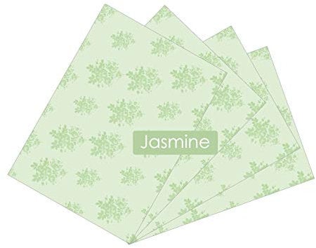 ZYBUX - Scented Drawer Liners - Fragrance for Home Drawers Shelf Liner Wardrobes, Shelves, Cabinets, Dresser and Close, Drawer Liner, Stylish Drawer Lining Paper, 4 Sheets - 43cm x 58cm, Jasmin