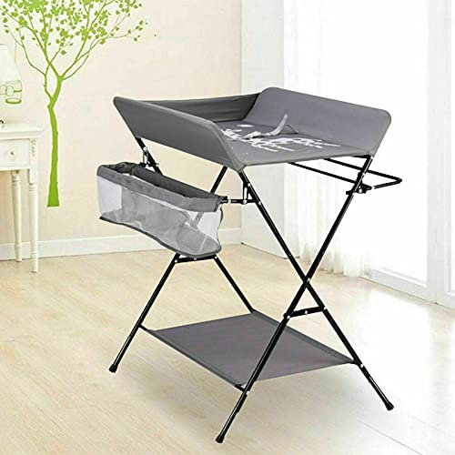 Baby Wickelkombi - Klappbare Wickelkommode mit Ablagefächer Daneben Klappbarer Klappbarer Wickeltisch Massagetabelle Mobiler Wickeltisch 3 Fächer