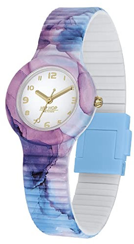 HIP HOP, Collezione In the Clouds, Orologio Donna Light Blue, con Cinturino in Silicone Intercambiabile, Pratica Chiusura, Cassa 32 mm, Movimento al Quarzo, Resistente all'Acqua, Lunghezza Regolabile