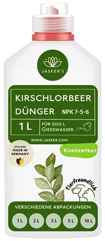 Kirschlorbeer Dünger flüssig 1 L - 100% Turbo Schnelldünger mit Guano - Füssigdünger Kirschlorbeer - Dünger portugiesischer Kirschlorbeer - Kirschlorbeerdünger für Lorbeerhecke