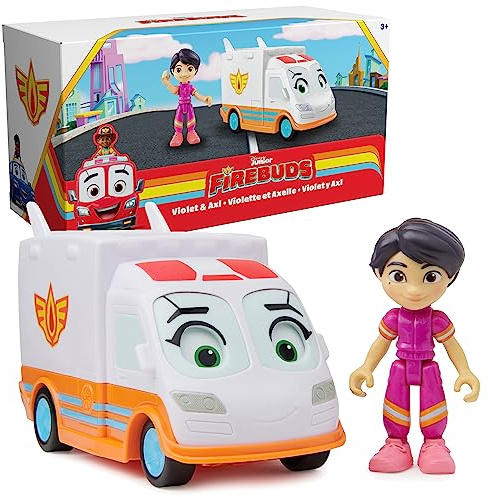Firebuds Disney Fire Friends Interactive Ambulance Purple & Axl with Eye Movements