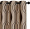 GIRASOLE HOME® Par de cortinas jacquard semiopacas, diseño ondulado, cortina suave térmica aislante, para salón, habitación e interiores, 2 paneles con ollados, color beige-marrón, 140 x 275 cm