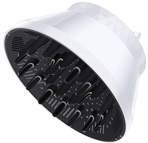 Segbeauty Diffusore per Capelli Ricci e Mossi, Adattatore per Asciugacapelli, da 3.8–8.2 cm, Portatile Pieghevole per Phon da Viaggio in Plastica, Professionale e Uso Domestico, Bianco