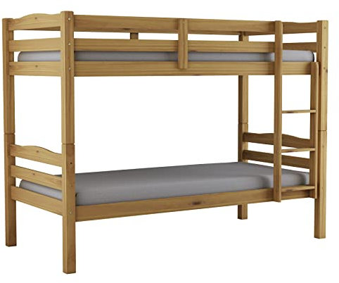 Arredo Stock Letto a castello in legno di pino massello utilizzabile come due letti singoli, 90x190x150 cm (Legno)