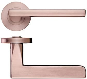 Venice Door Lever - Screw On Rose - Rose Gold