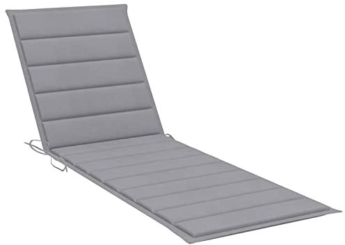 Tidyard Sonnenliegen-Auflage Sonnenliegen-Kissen Liegenauflage Polsterauflage Gartenliege Liegestuhl Liege Polster Kissen Auflagen Gartendekor Gartenliege Polster Grau 200x60x3 cm Oxford-Gewebe