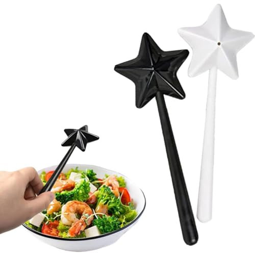 Salière et poivrière magique - Double distributeur de sel et de poivre - Baguettes magiques rechargeables - Distributeur de sel et de poivre pour assaisonnements - Avec trous pour la maison (noir +