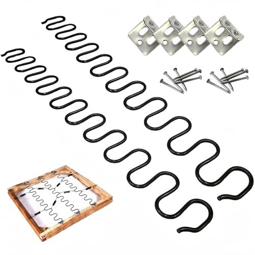 KMERCE 2 Stück Sofa Federn 45cm, Sofa ersatzfedern, Couch Federn, Wellenfedern für polstermöbel, Reparatur-Set für Sofafedern, Möbelfeder mit Federclips und Schrauben, Durchmesser 4,0, Länge 45 cm